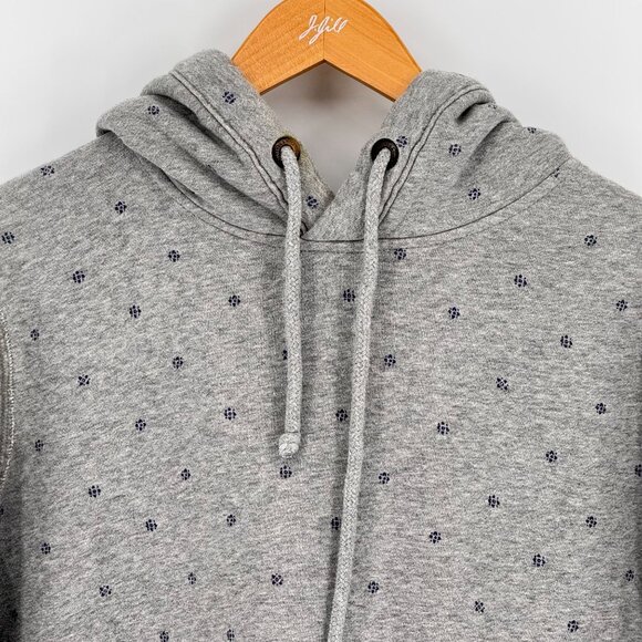 Abercrombie Fitch Muscle Sweatshirt Mens L Hooded Gray Kangaroo Pocket Polka Dot - Picture 7 of 8